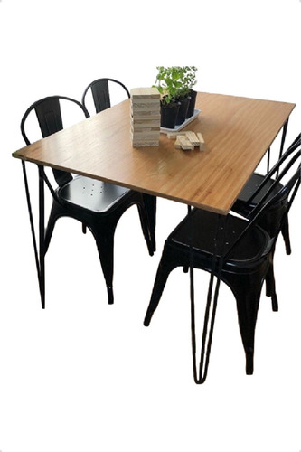 Imagen 2 de 6 de Mesa Comedor Hairpin Legs - Industrial - Moderna - 120 X 80