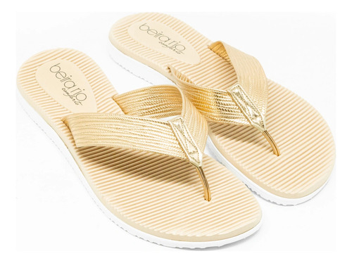 Chinelo Beira Rio Adulto Metalizado Feminino Cestary
