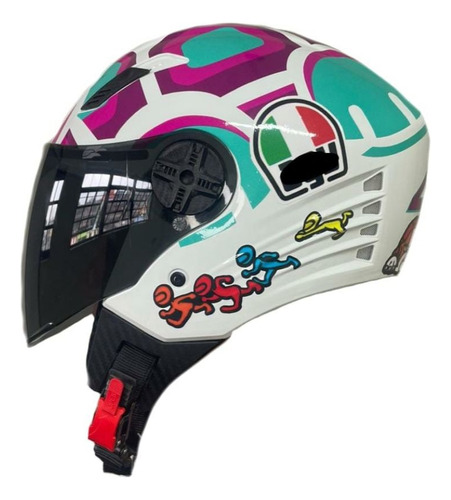 Capacete Fw3 Tartaruga + Viseira Fumê Personalizado Blade 