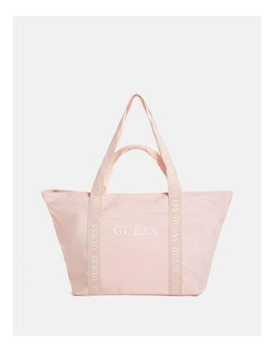 Bolsa Guess 2 Handle Tote Rosa Nylon Dx23260 Rosa Claro Lisa Rosa Claro
