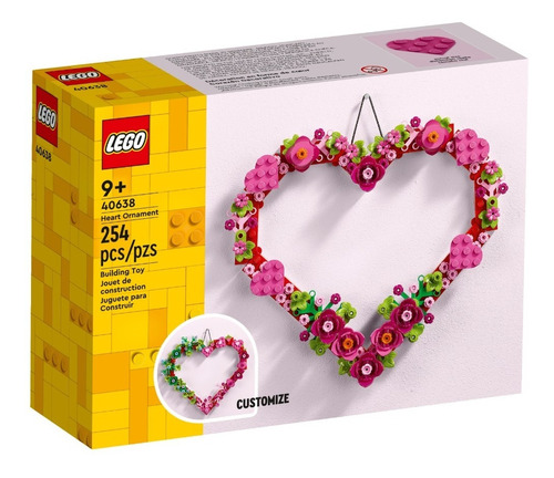 Lego 40638 Corazón Decorativo Heart Ornament Set Flores