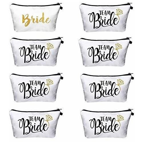 Tribride Bride Tribe Equipo Novia Bolsa De Maquillaje B1zgf