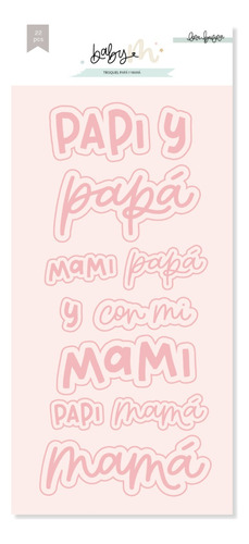 Scrapbooking Set De 22 Troqueles - Papá Y Mamá - Baby M