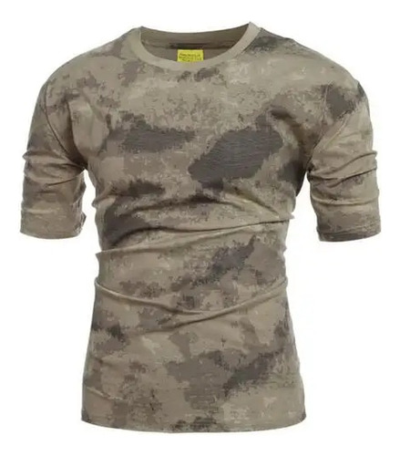 Camiseta Masculina De Camuflagem Militar Tática De Algodão R