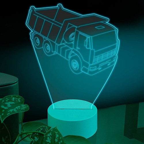 Lámpara Led 3d, Camión Que Transporta Cosas, Vehículo Grande