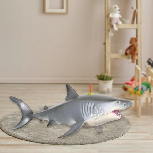 1 Ornamentos De Modelo De Tubarão Brinquedo Tubarão Branco