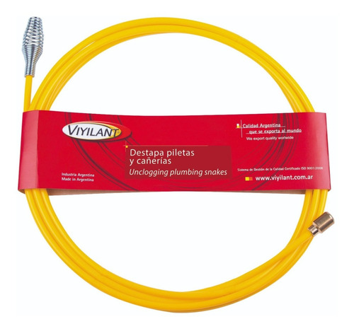 Destapa Cañerias Plastica Cinta Polipropileno 10 Mts Color Amarillo