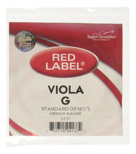 Cuerda Viola G Super Sensitive Red Label 4137 Estándar