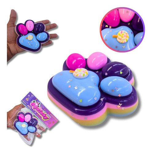 Cachorro Antiestrés Taba Squishy Big Paw, Morado