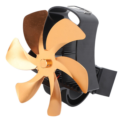 Ventilador Dorado Para Chimenea, 6 Aspas, Magnético, Montaje
