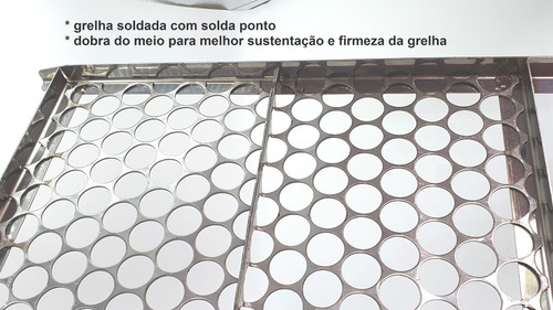 Imagem 5 de 5 de Grelha Em Inox Moeda Churrasco 50cm, 55cm Ou 60cm Larg