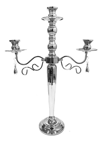 Candelabro Para Velas Color Plata #60502 53 Cm Sheshu Color CairelesGotas