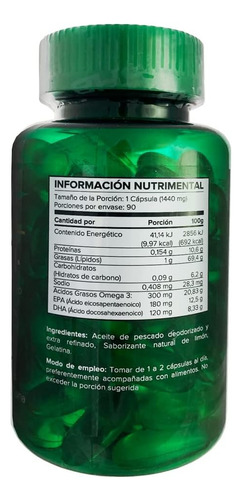 5h8 Fish Oil Omega 3 Aceite De Pescado Extra Refinado Sabor N/a