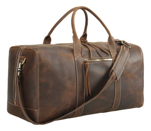 Bolso De Viaje Polare Para Hombre De Piel Con Cremalleras