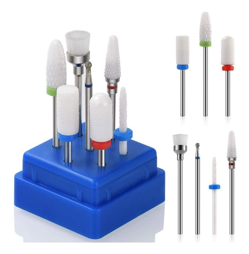 Imagen 1 de 6 de 7 Piezas Juego De Brocas De Uñas De Cerámica Profesional