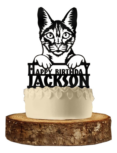 Cake Topper Adorno Torta - Cumple Gato Raza Personalizado