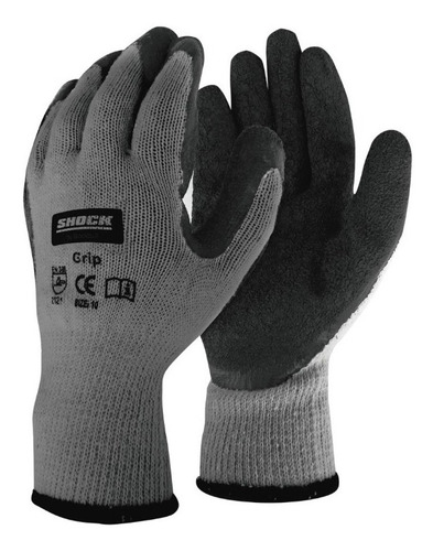 Imagen 1 de 2 de Pack - 12 Pares Guante Trabajo Grip Shock By Black Bull T/10
