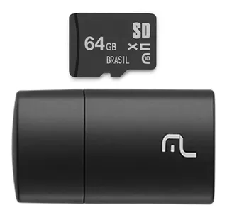 Pen Drive 2 Em 1 Leitor Usb C/ Cartão De Memória 64gb Preto