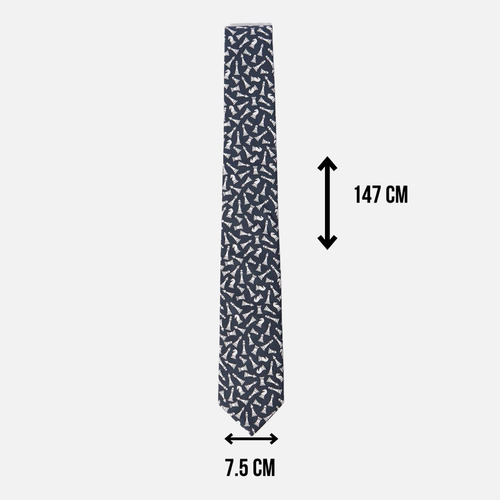 Corbata Ajedrez Algodón Estampado Azul Colección Limitada Kb