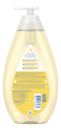Jabón Corporal Suave Y Champú Para Bebés De La Cabeza 800 Ml
