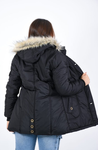 Camperon Impermeable Con Piel Y Capucha Desmontable