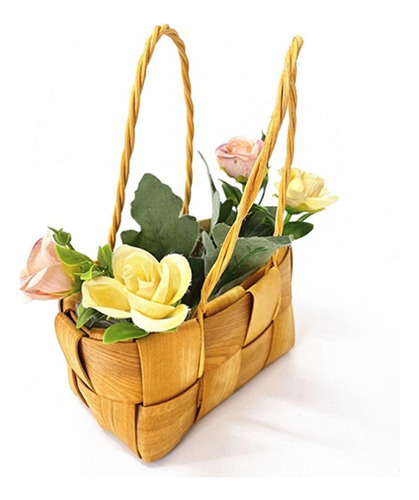 Cesta De Flores De Ratán, Cesta Tejida De Ratán, Arreglo