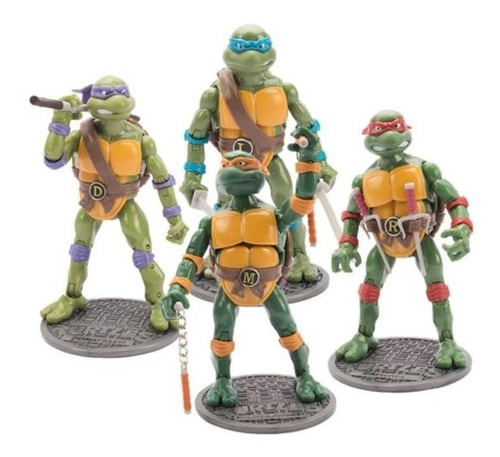 Set Tortugas Ninja Clásicas Articuladas 16 Cm