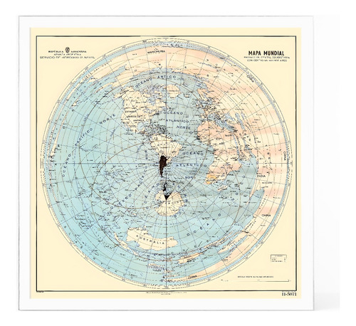 Cuadro Completo Mapamundi Planisferio Centro En Argentina 40 Blanco Blanco