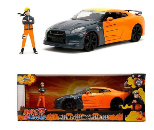 1/24 2009 Nissan Gt-r (r35) & Naruto Jada Color Naranja/ Gris