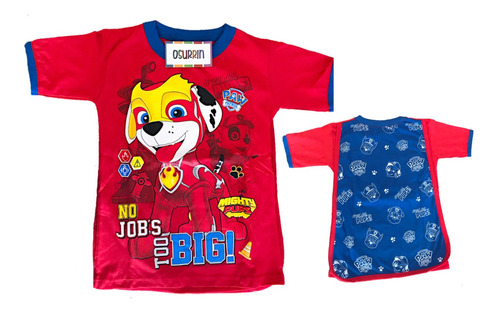 Remeras Con Capa Paw Patrol Patrulla Canina Chase Marshall