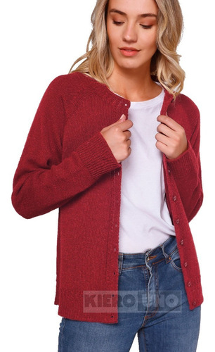 Imagen 1 de 7 de Cárdigan Saco Con Botones Sweater Lana Moda Mujer Kierouno