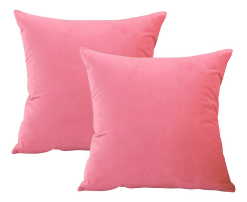 4 Fundas Decorativas Para Cojín 45x45 Cm Tela Suede Sala Hab Rosa