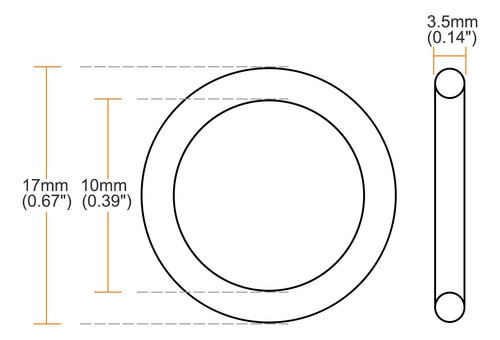 Ts Sello De Aceite 17mmx10mmx3.5mm Black 5pcs