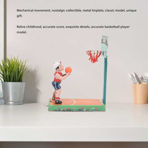 ( Juego De Baloncesto Wind Up Toy Clockwork Score, De Lata