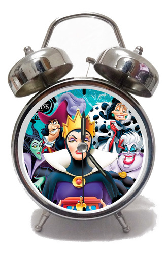Villanos Disney  Despertador Reloj Cruella Garfio Ursula 