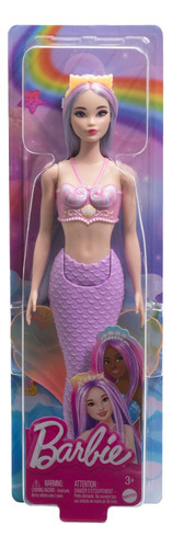 Muñeca Sirena Con Cabello Lila - Barbie Fantasía