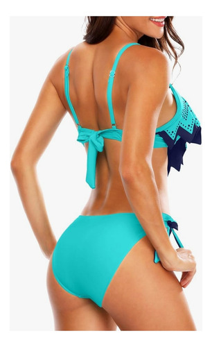 Bikini Azul Turquesa Con Relleno En Copa Y Push Up