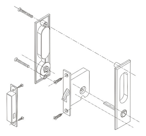 Qa1 Juego De Manija De Cerradura De Puerta Corredera De