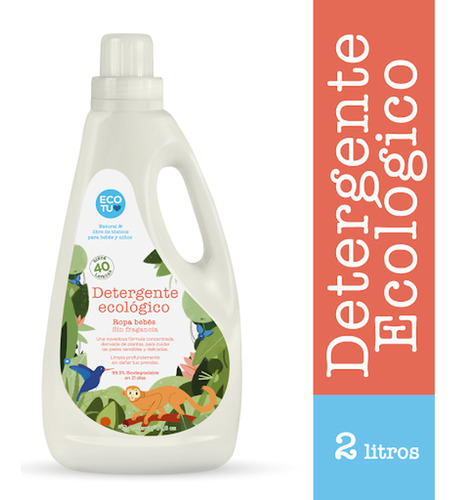 Detergente Ecológico Ropa Bebé Sin Fragancia Ecotu X 2000 Ml