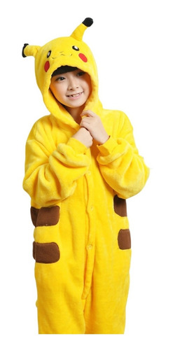 Kigurumi Pikachu Mameluco Para Niños Cosplay Suavecito