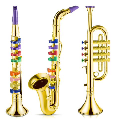 Juego De 3 Saxofones Para Ninos, Instrumentos Musicales De J