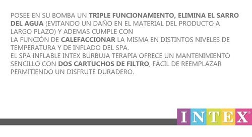 Jacuzzi Spa Inflable Intex Terapia De Burbujas 196x71cm