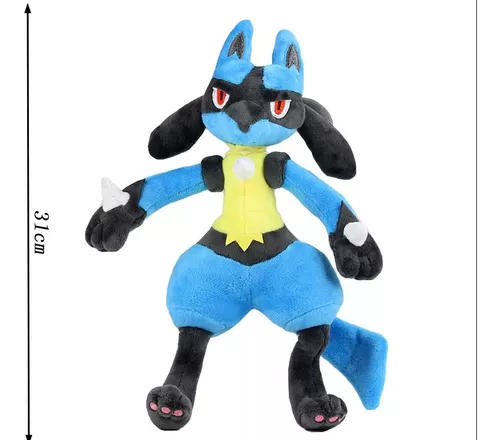 Lucario Mega Evolução Pokémon Pelúcia 26cm Pronta Entrega