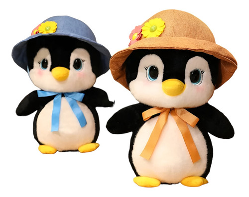 Peluche De  Pingüino 35cm Con Sombrero De Colores