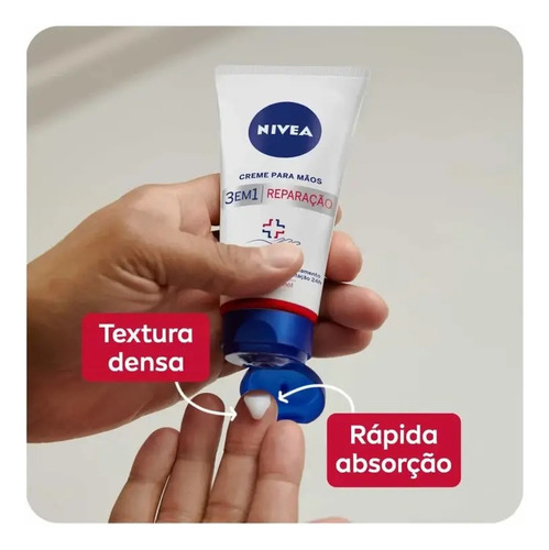 Creme Nivea Para Mãos Reparação 3 Em 1 Bisnaga 75 G