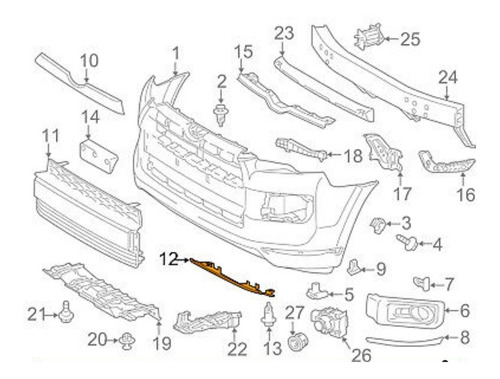 Moldura Izq Parachoque Delantero 4runner Limited 2014-20 Ori