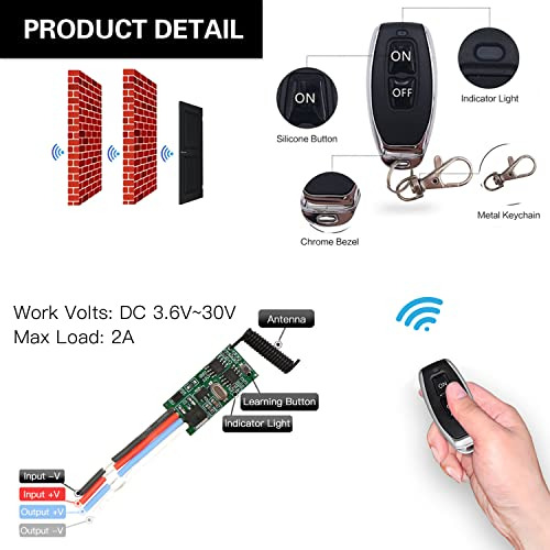 Módulo De Control Remoto Inalámbrico Dieserc Dc 3.6v 5v 12v