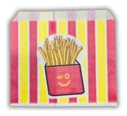 Bolsa Sobres Papas Fritas Dibujo 11x9cm X500u Rojo Amarillo Bolsa Papas Fritas