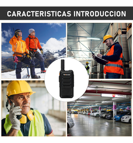Walkie Talkie Radios De Comunicacion Largo Alcance Manos 2pc Color Negro
