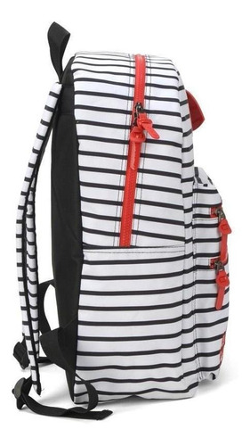 Mochila Costas Mala Unissex Escolar Juvenil Luxcel Up4you Cor Branco Desenho do tecido Listrado